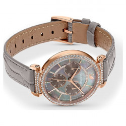 Orologio Passage Chrono cinturino in pelle, Grigio, PVD oro Rosa