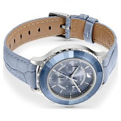 Orologio Octea Lux Chrono cinturino in pelle, Blu, Acciaio inossidabile