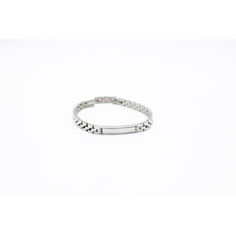 Bracciale uomo acciaio incisione- Piastra Vite