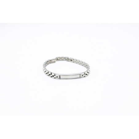 Bracciale uomo acciaio incisione- Piastra Vite