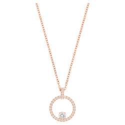 Swarovski - Pendente Creativity Circolare, Bianco, Placcato color oro rosa