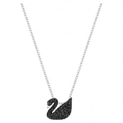 Pendente Swarovski Iconic Swan Cigno, Piccolo, Nero, Placcato rodio