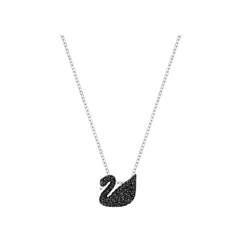 Pendente Swarovski Iconic Swan Cigno, Piccolo, Nero, Placcato rodio