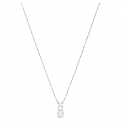 Swarovski - - Pendente Attract Trilogy Rotondo, Bianco, Placcato rodio