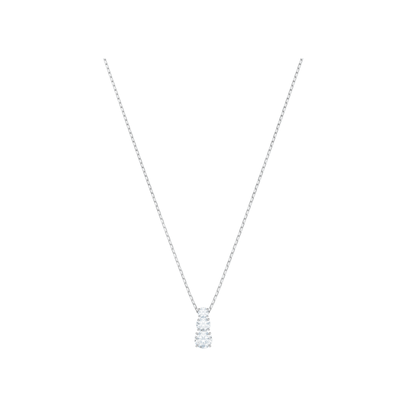 Swarovski - - Pendente Attract Trilogy Rotondo, Bianco, Placcato rodio