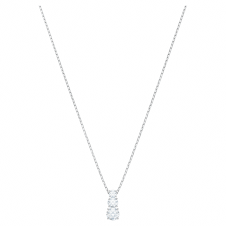 Swarovski - - Pendente Attract Trilogy Rotondo, Bianco, Placcato rodio