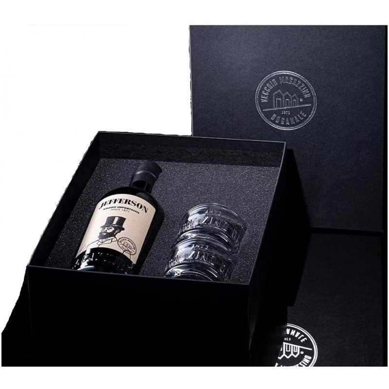 Amaro Jefferson Conf. Regalo con 2 bicchieri lt. 0,70