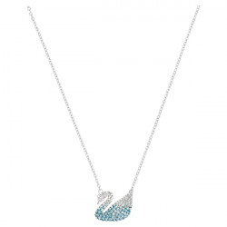 Pendente Swarovski Iconic Swan Cigno, Blu, Placcato rodio