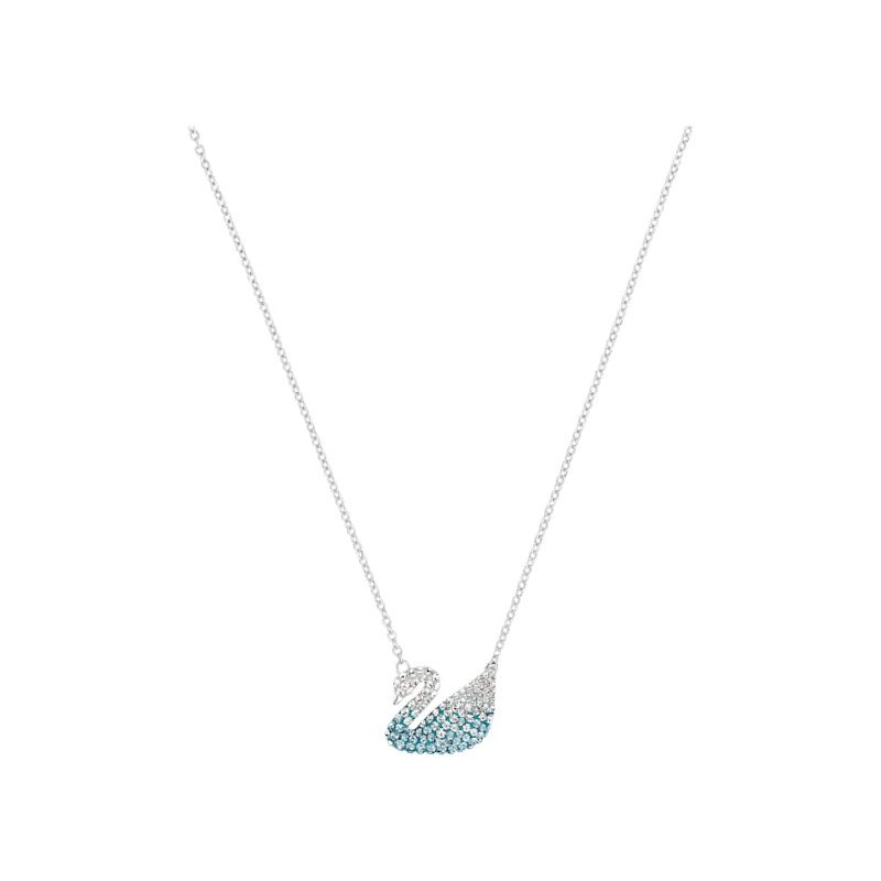 Pendente Swarovski Iconic Swan Cigno, Blu, Placcato rodio
