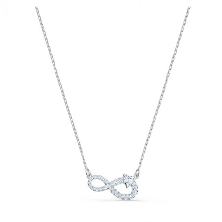 Collana Swarovski Infinity Infinito, Bianco, Placcato rodio