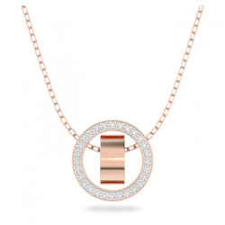 Swarovski - Pendente Hollow Cerchio, Bianco, Placcato color oro rosa