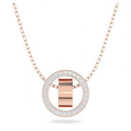 Swarovski - Pendente Hollow Cerchio, Bianco, Placcato color oro rosa
