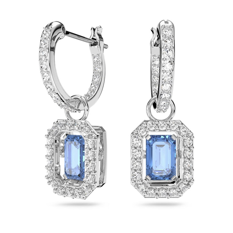 Swarovski - Orecchini Millenia Swarovski Zirconi con taglio ottagonale, Blu, Placcato rodio