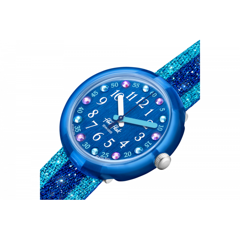 SWATCH - FLIK FLAK SHINE BRIGHT SHINE IN BLUE -OROLOGIO BAMBINA