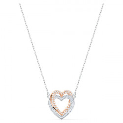 Collana Swarovski Infinity Cuore, Bianco, Mix di placcature