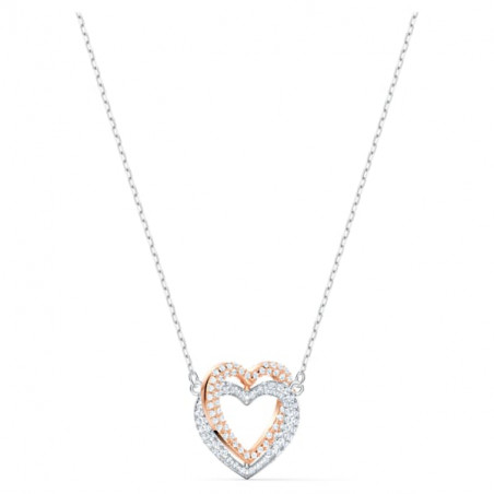 Collana Swarovski Infinity Cuore, Bianco, Mix di placcature