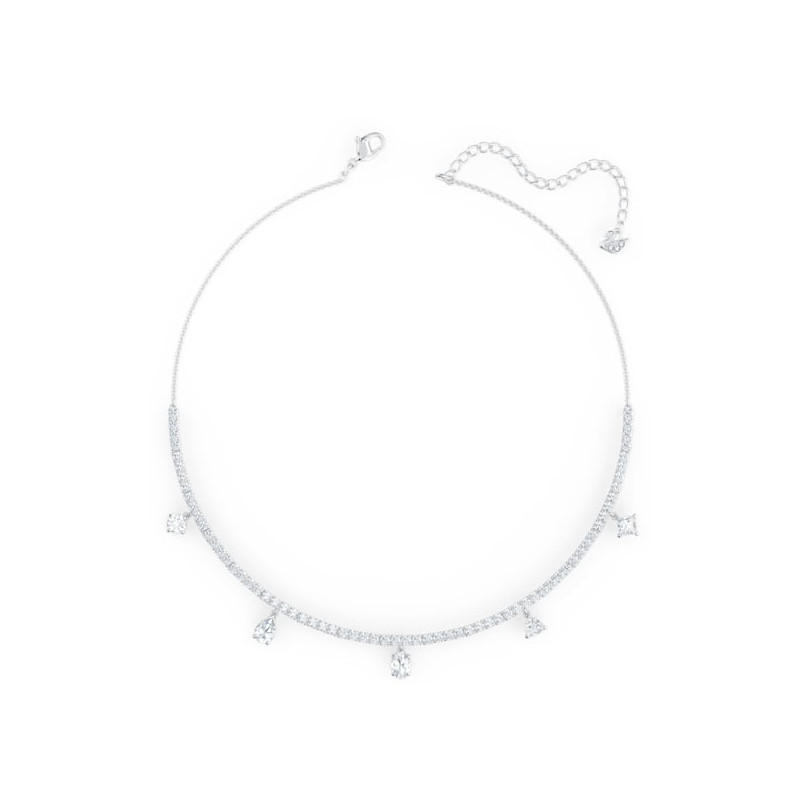 Swarovski - Girocollo Tennis Deluxe Cristalli a taglio misto, Bianco