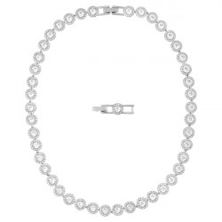 Swarovski - Collana Angelic Rotondo, Bianco, Placcato rodio