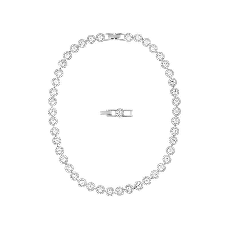 Swarovski - Collana Angelic Rotondo, Bianco, Placcato rodio