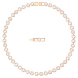 Swarovski - Collana Angelic Rotondo, Bianco, Placcato color oro rosa