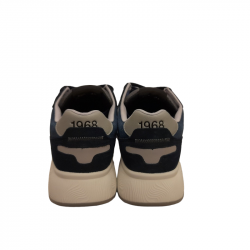 Sun68 Z43127 sneaker uomo in pelle scamosciata blu e logo laterale