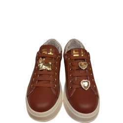 Gio + sneaker in pelle marrone