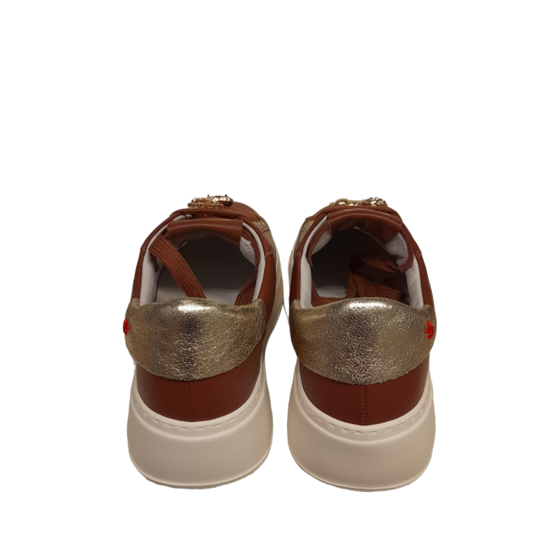 Gio + sneaker in pelle marrone