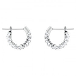 Swarovski - Orecchini a cerchio Stone piccola, Bianco, Placcato rodio