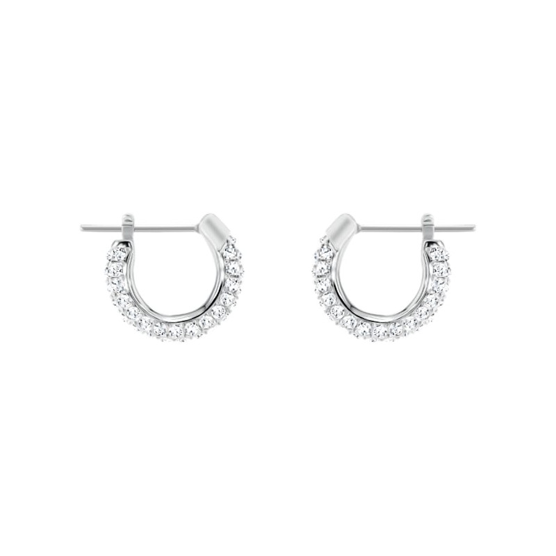 Swarovski - Orecchini a cerchio Stone piccola, Bianco, Placcato rodio