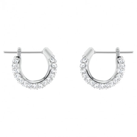 Swarovski - Orecchini a cerchio Stone piccola, Bianco, Placcato rodio