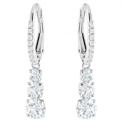 Swarovski - Orecchini Attract Trilogy Bianco, Placcato rodio