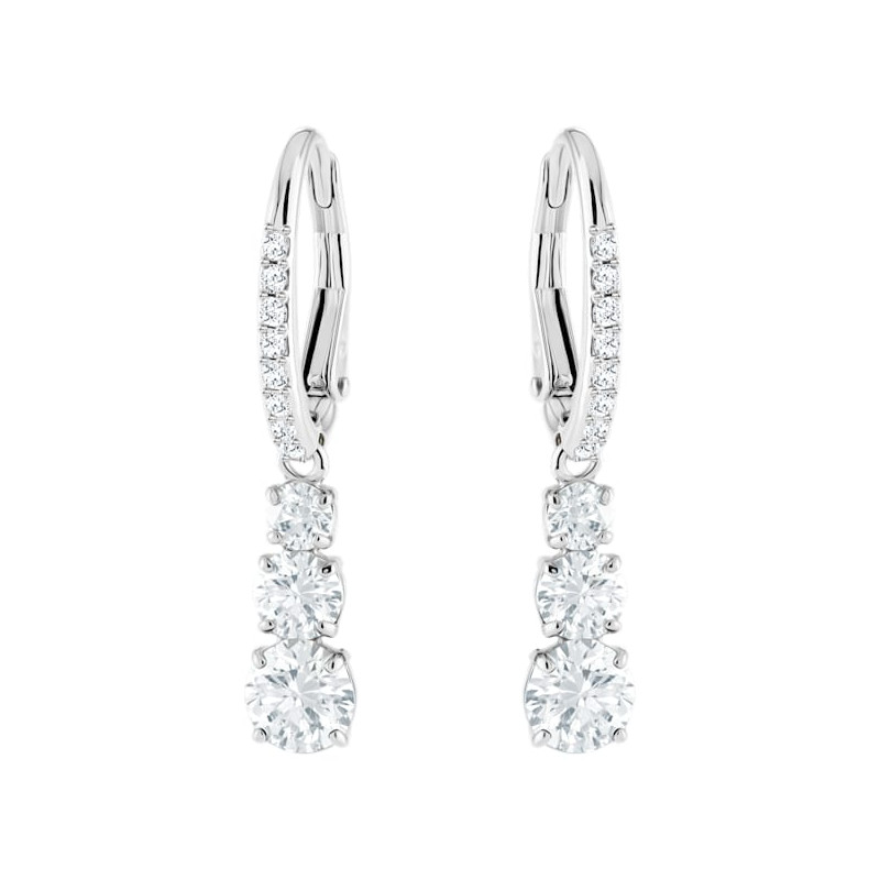 Swarovski - Orecchini Attract Trilogy Bianco, Placcato rodio