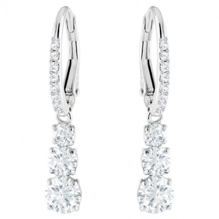 Swarovski - Orecchini Attract Trilogy Bianco, Placcato rodio