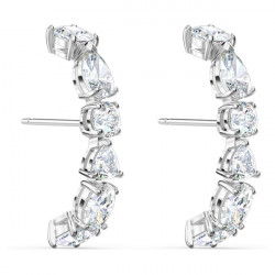 Orecchini Tennis Deluxe Cristalli a taglio misto, Bianco