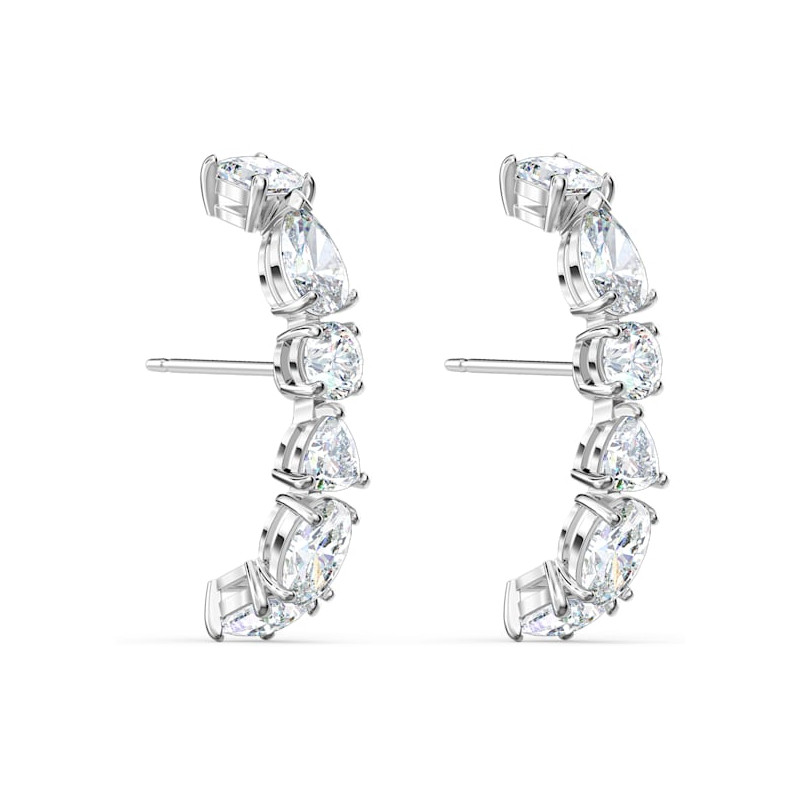 Orecchini Tennis Deluxe Cristalli a taglio misto, Bianco