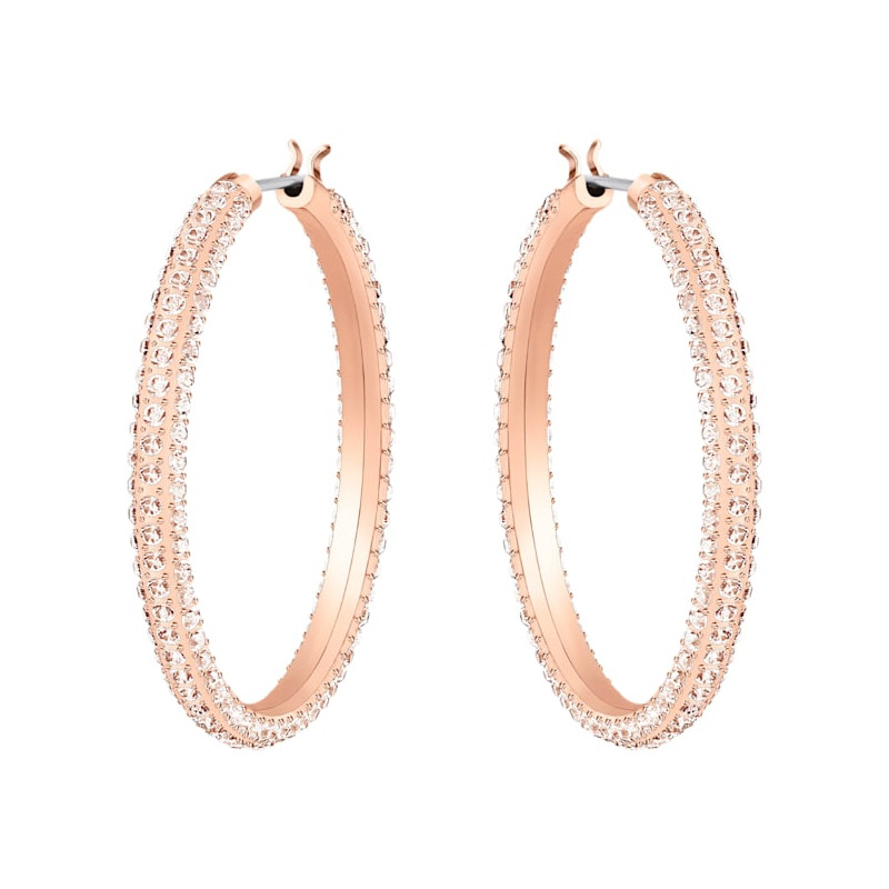 Swarovski - Orecchini a cerchio Stone Rosa, Placcato color oro rosa