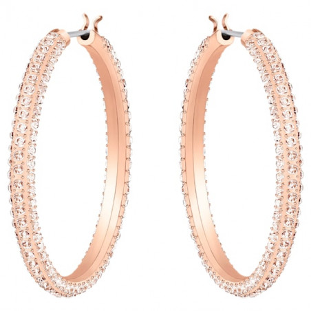 Swarovski - Orecchini a cerchio Stone Rosa, Placcato color oro rosa