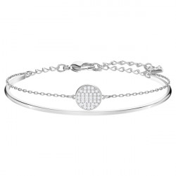 Swarovski - Bracciale rigido Ginger Bianco, Placcato rodio