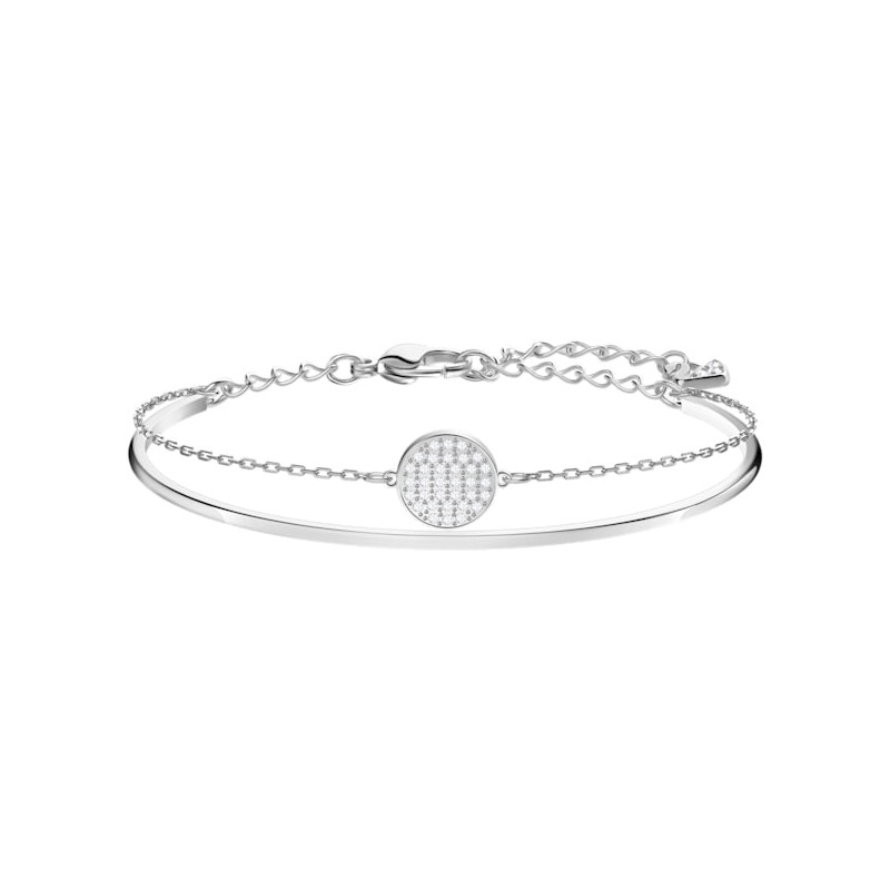 Swarovski - Bracciale rigido Ginger Bianco, Placcato rodio