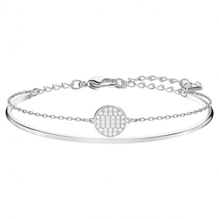 Swarovski - Bracciale rigido Ginger Bianco, Placcato rodio