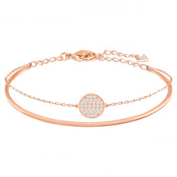 Swarovski - Bracciale rigido Ginger Bianco, Placcato color oro rosa