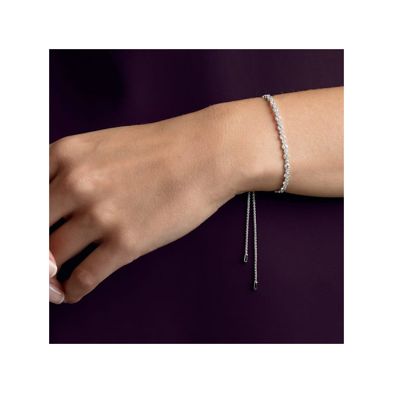 Swarovski - Braccialetto Subtle Trilogy Bianco, Placcato rodio