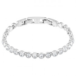 Swarovski  - Braccialetto Tennis Rotondo, Bianco, Placcato rodio