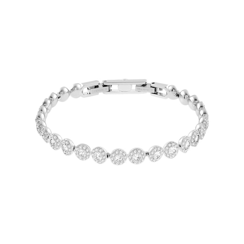 Swarovski - Braccialetto Angelic Rotondo, Bianco, Placcato rodio