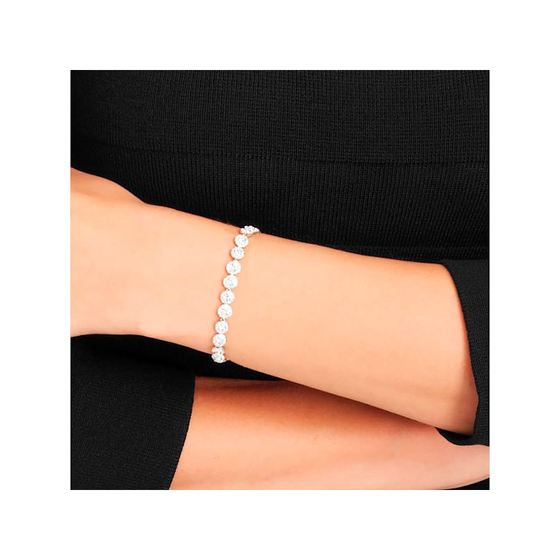 Swarovski - Braccialetto Angelic Rotondo, Bianco, Placcato rodio