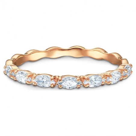 SWAROVSKI - Anello Vittore Marquise Bianco, Placcato color oro rosa