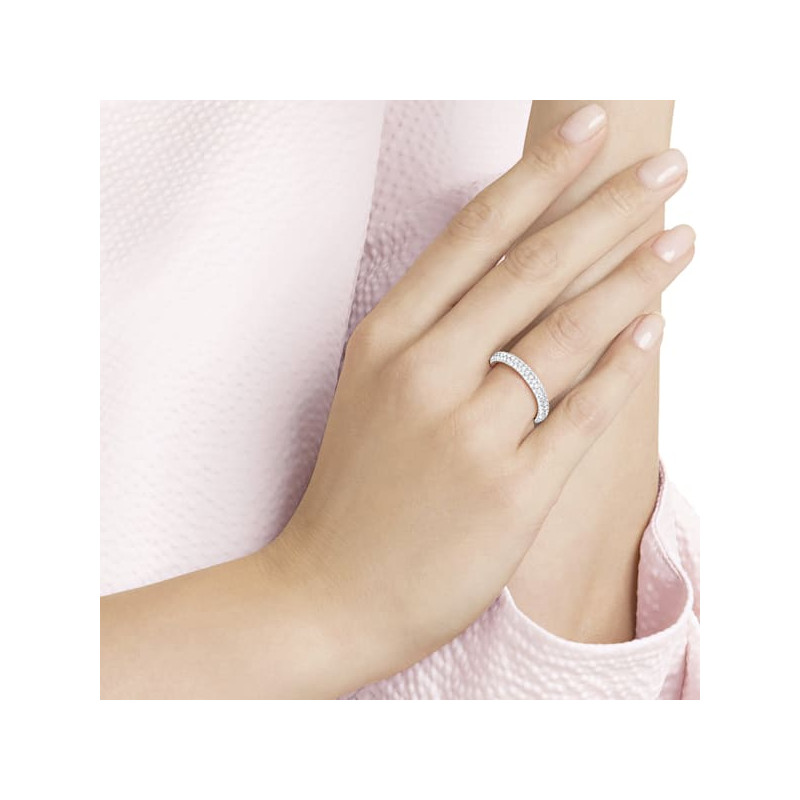 SWAROVSKI - Anello Stone Bianco, Placcato rodio