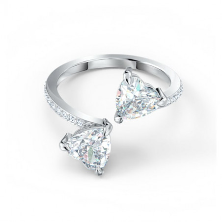 SWAROVSK - Anello Attract Soul Cuore, Bianco, Placcato rodio