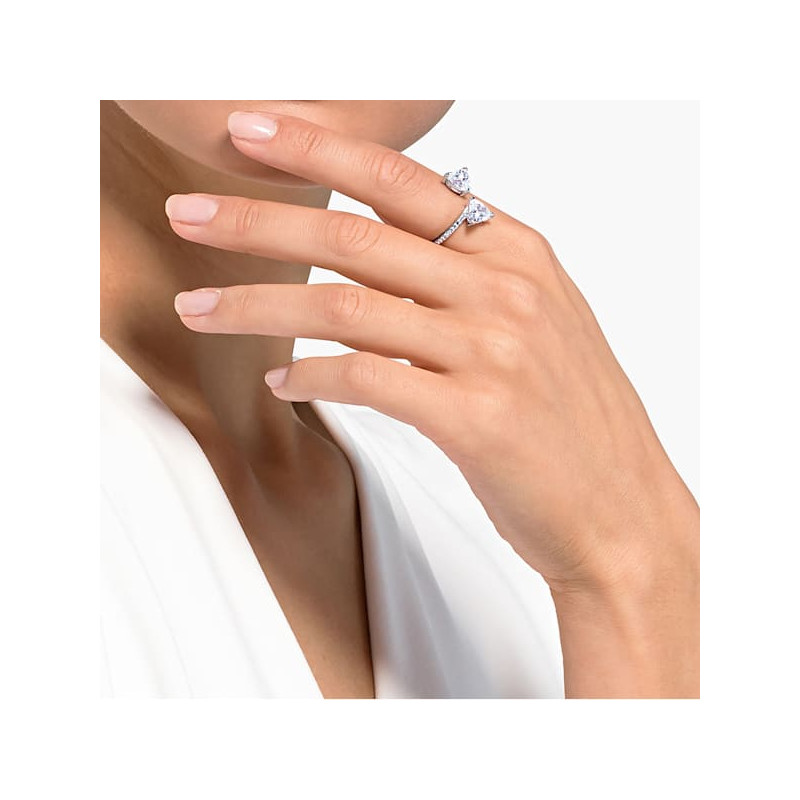 SWAROVSK - Anello Attract Soul Cuore, Bianco, Placcato rodio