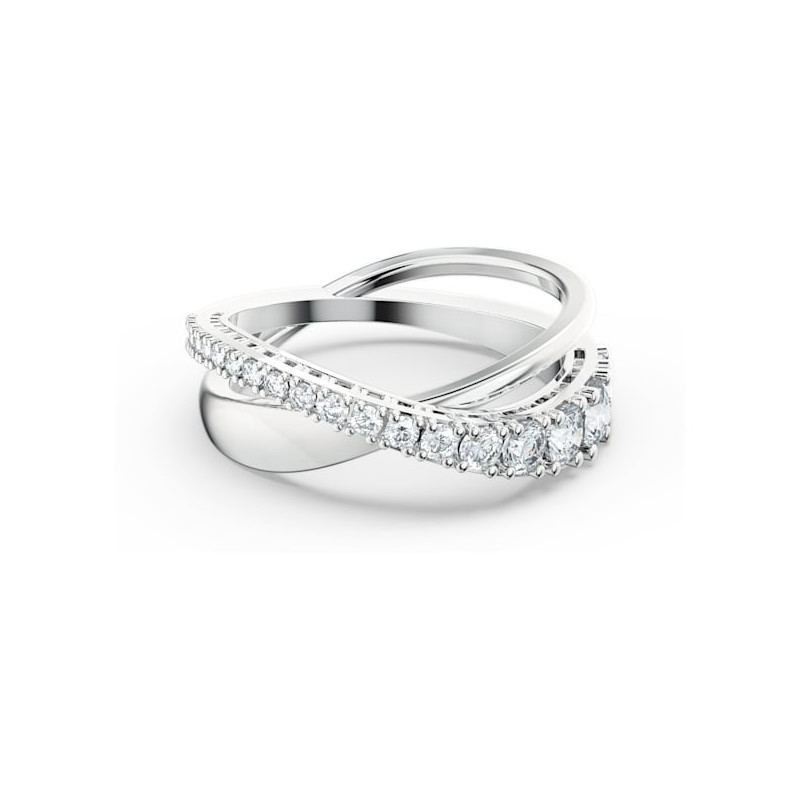 SWAROVSKI - Anello Twist Bianco, Placcato rodio